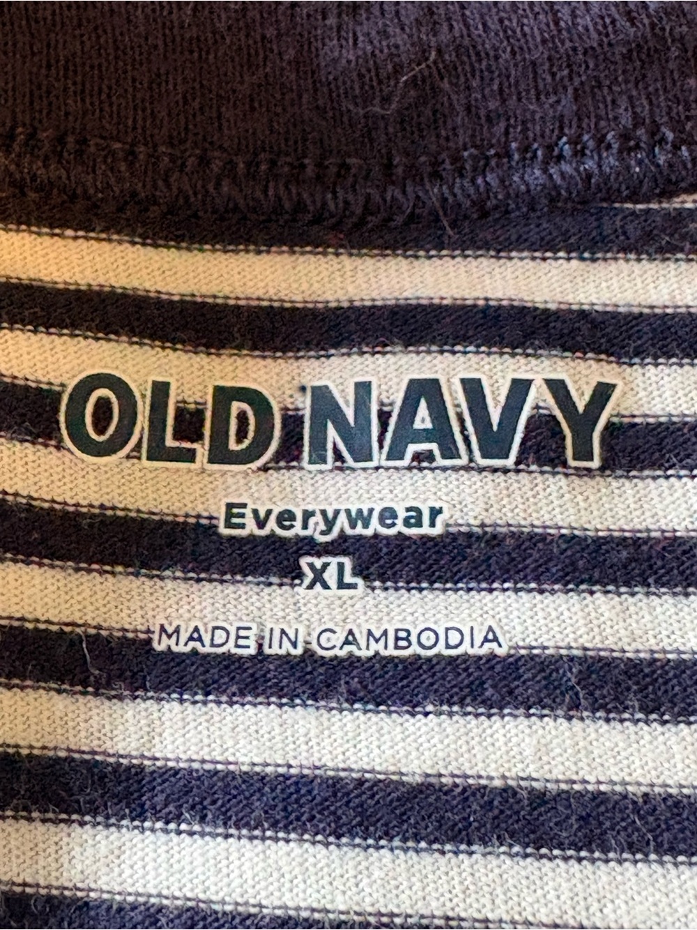 Old Navy Navy and White Striped Everywear Tee Size Women’s XL - Picture 3 of 8
